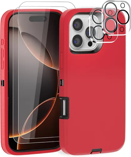 Vista 18 de Funda para iPhone 13 Funda 6.1" con Soporte Plegable y Clip para Cinturón con 2 Protectores de Pantalla + 2 Protectores de Lente de Cámara, Cubierta