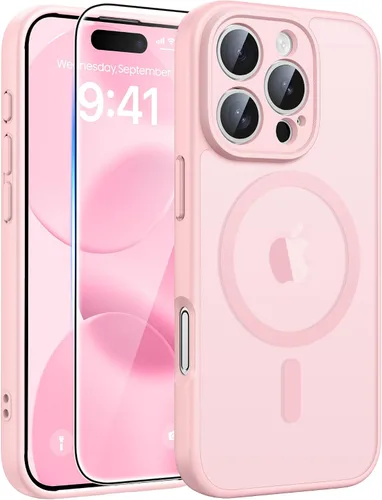 Vista 97 de FNTCASE - Funda para iPhone 16 Pro: magnética, mate, translúcida, de grado militar, protectora contra caídas, resistente, fina, duradera y a prueba