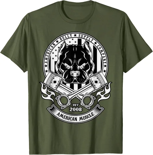 Vista 32 de American Muscle - Camiseta de cabeza dura Pit Bull American Bully, Negro, S