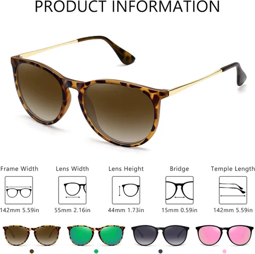 Vista 4 de Fozono Gafas de sol para mujer modernas polarizadas vintage para hombre con protección UV 400