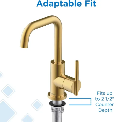 Vista 8 de Gerber Grifo de lavabo de fontanería Parma con drenaje de toque de metal Bronce cepillado