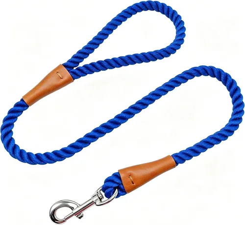 Vista 11 de BTINESFUL Correa de algodón para perro de 3/5/10 pies, cómoda correa de control trenzada para perros fuertes, grandes y medianos, senderismo, Negro