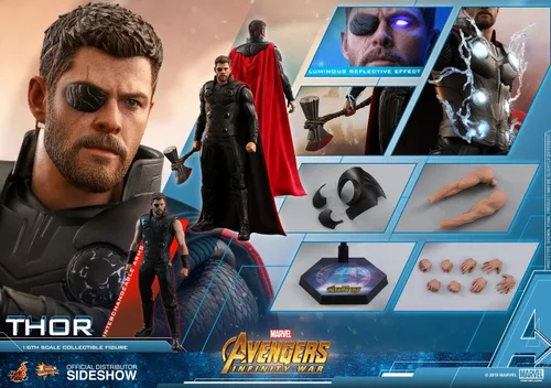 Vista 9 de Hot Toys Marvel Avengers Infinity War Thor Figura de acción a escala 1/6