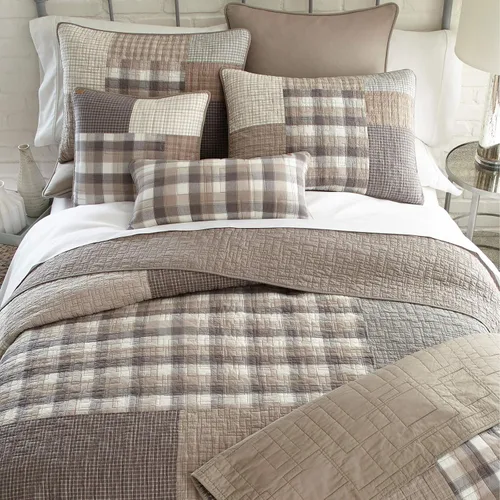 Vista 9 de Donna Sharp Edredón de algodón tamaño King - Campfire Lodge Patrón de piezas y patchwork, lavable a máquina