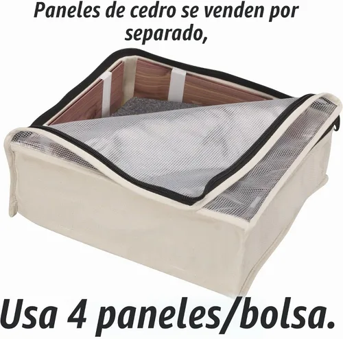 Vista 5 de Household Essentials 3321-1 Cedarline - Bolsa para suéter con cremallera de lona de algodón natural Bolsa de almacenamiento para armarios y debajo