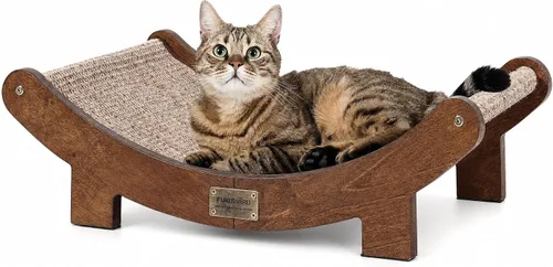 Vista 13 de FUKUMARU Extra Large Sisal Cat Scratcher Bed Indoor Sturdy Wood Scratch Bed 27.4 Inch Large Cat Scratching Bed Scratch Pad, 100% Natural Sisal Cat