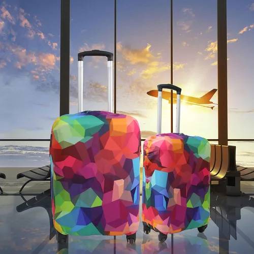 Vista 7 de Explore Land Funda para Equipaje de Viaje Protector de Maleta Aprobado por Aerolíneas se Ajusta a Maletas de 18-32 Pulgadas, Geometry, M