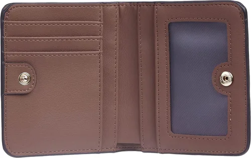Vista 4 de Gostwo - Cartera compacta de piel genuina de lujo para mujer con bloqueo de RFID y ventana de identificación