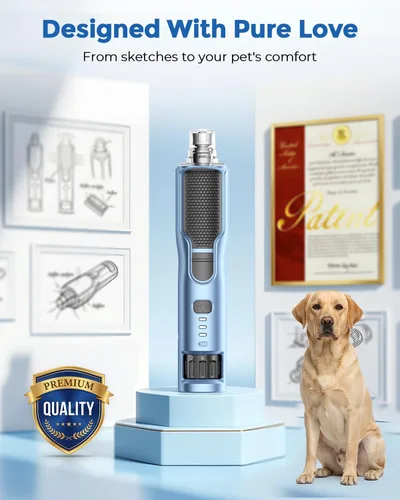 Vista 7 de CATPICK Molinillo de uñas silencioso de 7 velocidades para perros y gatos Blanco