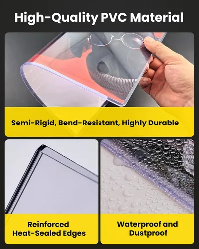 Vista 2 de Paquete de 10 protectores de hojas de plástico duro de 8.5 x 11 pulgadas, fundas rígidas de PVC de 12 mil para documentos, papeles, fotos