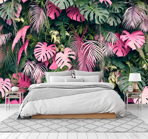 Vista 27 de Mural de pared - Papel pintado 3D de decoración, nubes rosas, 155" x 103" (no autoadhesivo)