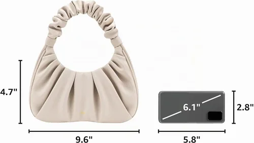 Vista 3 de JW PEI Bolso Hobo fruncido Gabbi para mujer Beige
