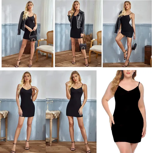 Vista 5 de Avidlove Camisola de mujer con correas espaguetis ajustables, estilo informal, con V profunda, camisón