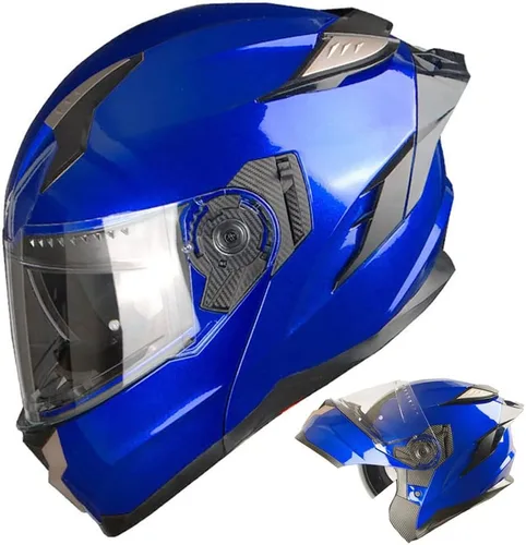 Vista 18 de 1Storm - Casco modular de cara completa para moto, certificado DOT, para adultos, doble visera abatible con escudo interior para sol y lista