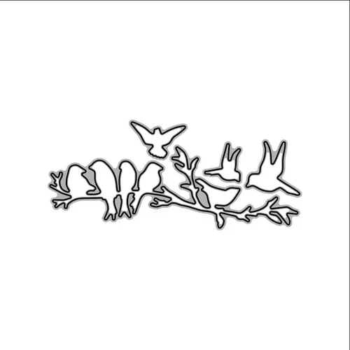 Vista 8 de Birds Branch - Troqueles de metal troquelados, tarjetas de papel de pájaros en la rama, plantillas de corte para manualidades en relieve, tarjetas