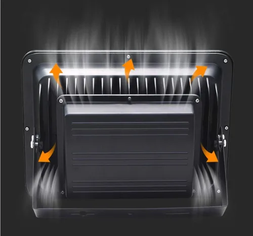 Vista 5 de Jiuding Proyector LED para exteriores, 200 W, súper brillante, 6000 K, impermeable, luz de seguridad, luz blanca equivalente a 1000 W, lámpara