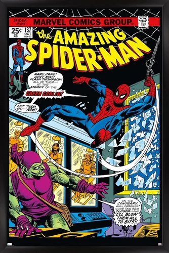 Vista 9 de Marvel Comics Spider-Man - Póster de pared Amazing Spider-Man #137, 22.4 pulgadas de largo x 14.7 pulgadas de ancho, versión enmarcada de madera