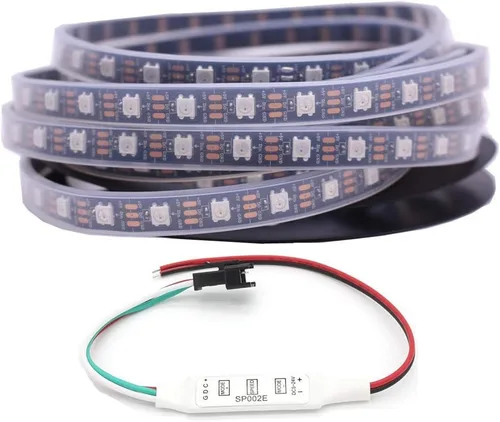 Vista 7 de WS2812B Tira de luces LED de 3.2 pies 1M WS2812B 144LEDs Programable Individual Direccionable WS2811 Tira de LED RGB 5050 incorporada IP30 No