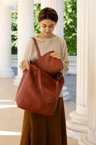 Vista 6 de Leather Tote Bag, Oversized Hobo Bags, Large Tote Bag for Women Work, Vegan Leather Handbags Travel, Tote Bags for School