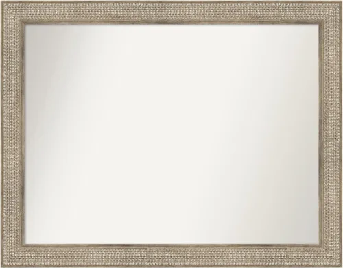 Vista 217 de Amanti Art Espejo de baño plateado para sobre fregadero, 26 x 26 pulgadas, espejo cuadrado de níquel pulido, marco de madera tradicional mediano, se