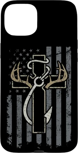Vista 9 de Faith Hunting Fishing - Christian Cross USA Hunter Fisherman Case for iPhone 17