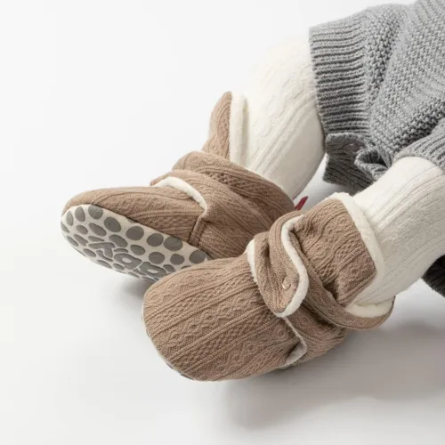 Vista 112 de Botines de forro polar para bebés, niños y niñas, pantuflas antideslizantes con agarre suave, zapatos de calcetín para recién nacidos, cuna