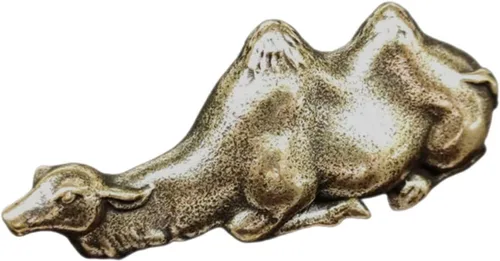 Vista 4 de NOLITOY 3 soportes para bolígrafos de camello, escultura de riqueza animal de escritorio, pequeña figura de camello, figura china de Fengshui