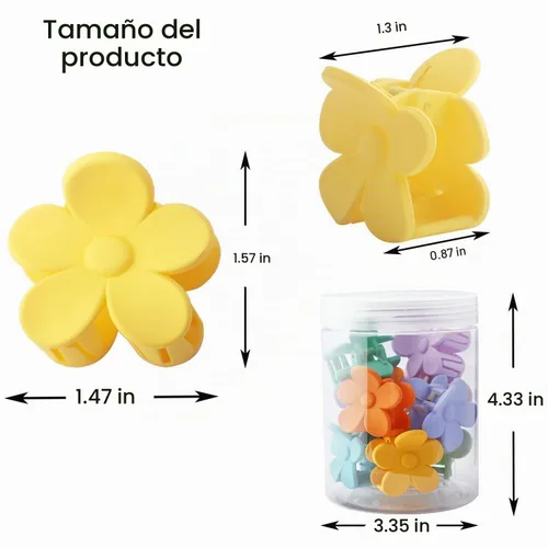 Vista 2 de Pinzas para el cabello pequeñas y lindas con flores para accesorios para el cabello, pinzas para el cabello para mujeres y niñas, color crema, 10