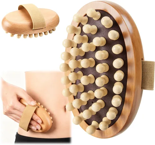 Vista 10 de 2 piezas de cepillo Meridian, herramientas de masaje de terapia de madera Beige