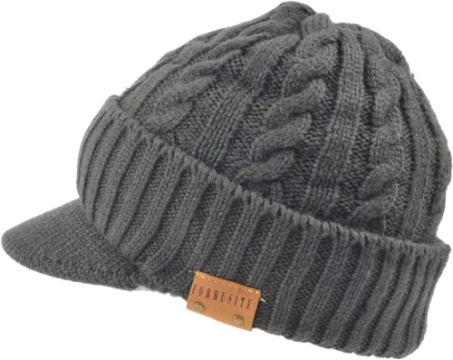 Vista 2 de Ruphedy Gorro para hombre con ala de invierno de punto grueso polar visera Beanie con Bill B5042