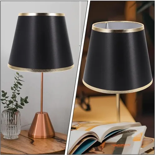 Vista 4 de Angoily Pantallas pequeñas para lámparas de mesa, pantalla moderna de tela de barril E27, cubierta de pantalla para dormitorio, escritorio, luces