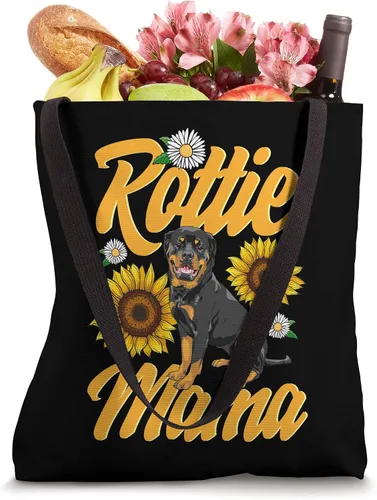 Vista 4 de Rottie Mama Rottweiler - Bolsa de mano para perro, mamá, cachorro, rescate, mamá, mascota y mujer