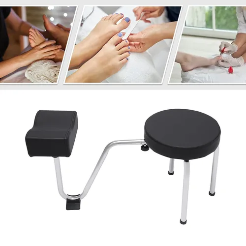 Vista 2 de Reposapiés de pedicura, taburete ajustable para pies, reposapiés, reposapiés, pedicura, soporte para reposapiés para Nail Tech Spa, salón de Negro
