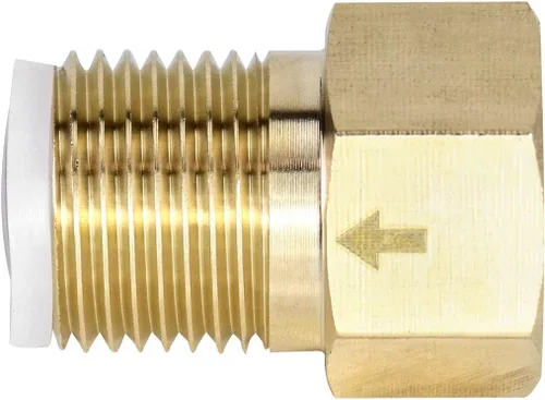 Vista 2 de QWORK Válvula de retención unidireccional de latón, hembra de 1/2" a rosca macho de 1/2" de prevención de reflujo