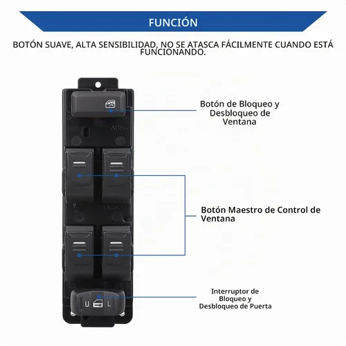 Vista 2 de Interruptor maestro de ventana eléctrica delantera izquierda para lado del conductor compatible con Chevrolet Chevy Colorado 2004-2012 / GMC Canyon