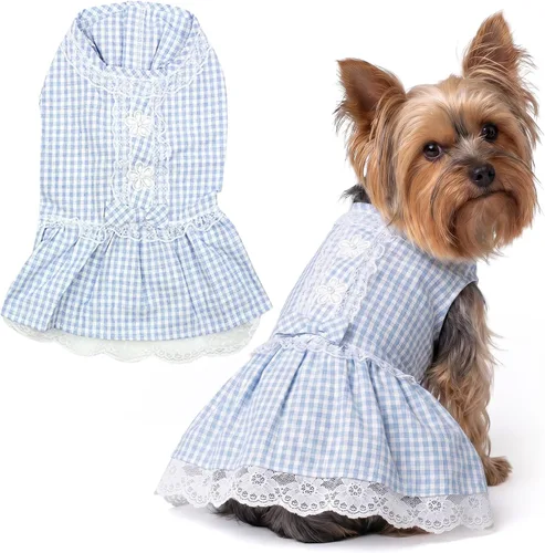 Vista 26 de Parisian Pet Chambray - Vestido para perro - Ligero sin mangas para perro, niña, talla XS Chambray en general