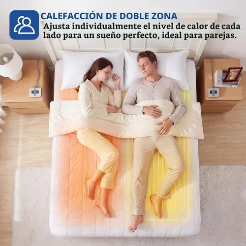 Vista 2 de Sealy - Protector de colchón eléctrico tamaño Queen 10 ajustes de calor, lavable a máquina