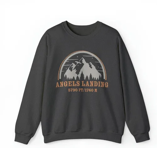 Vista 2 de Zion National Park Camping Zion Poster Angels Landing Mountains Sweatshirt - NPT116ALL