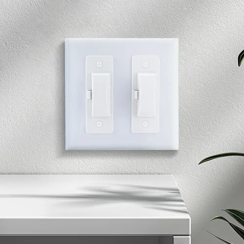 Vista 6 de Roxiuc Protector de interruptor de luz, blanco, 1 unidad, a prueba de niños, compatible con regulador de intensidad, para interiores y exteriores