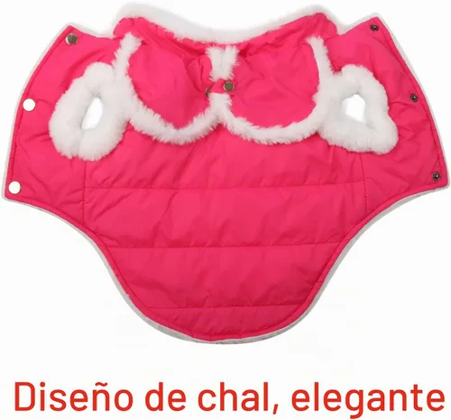 Vista 4 de JoyDaog Cape Design - Chaqueta para perros pequeños, abrigo de invierno Rosa