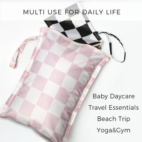 Vista 6 de RelaxScene Bolsa Húmeda para Traje de Baño - Pack de 2 Bolsas Impermeables Húmedas y Secas para Ropa - Bolsa de Pañales para Bebé - Bolsas