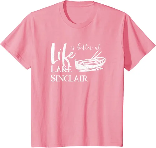 Vista 65 de Life is Better at Lake Sinclair Georgia Camiseta Negro