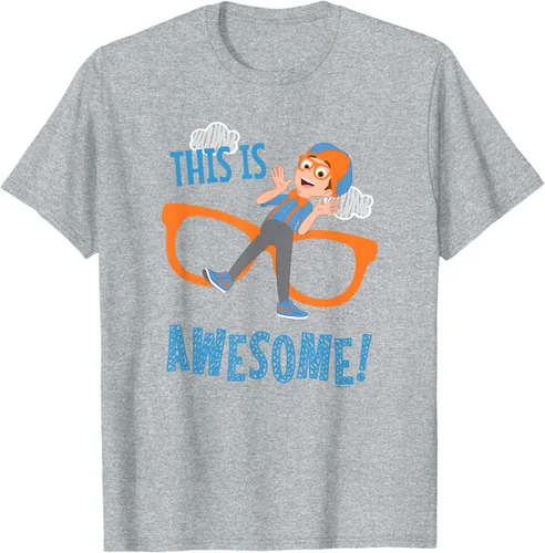 Vista 3 de Blippi This is Awesome Glasses - Camiseta talla S Azul Pastel