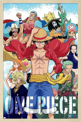 Vista 7 de Trends International One Piece - Póster de pared de tripulación, 22.4 pulgadas de largo x 14.7 pulgadas, versión enmarcada de madera de granero
