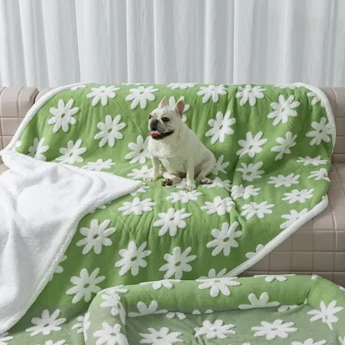 Vista 20 de Manta impermeable para mascotas, funda de cama para perro, sofá, elegante manta de jacquard para mascotas, para cachorros, gatos, lavable, Nube azul
