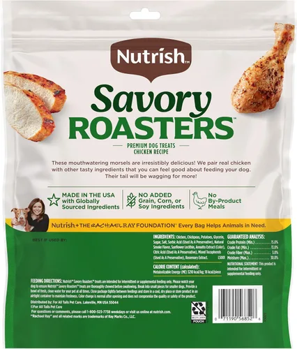 Vista 9 de Nutrish Savory Roasters - Golosinas de pollo para perros, relleno para calcetines de perro, bolsa de 30 onzas (Rachael Ray)