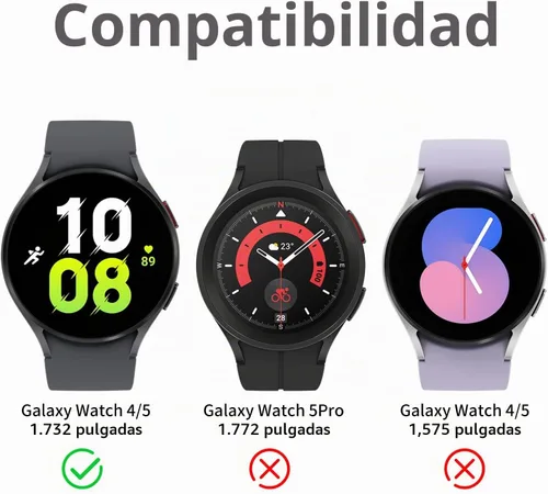 Vista 7 de Funda de lujo con correa diseñada para Samsung Galaxy Watch 6/5/4 de 1.732 pulgadas, resistente funda protectora militar de metal con correa táctica