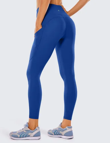 Vista 2 de CRZ YOGA - Leggings de entrenamiento para mujer sensación de desnudez, pantalones de yoga de cintura alta con bolsillos laterales, mallas atléticas