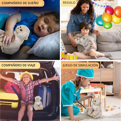 Vista 4 de DolliBu - Mono ardilla, juguete de peluche súper suave, 12 pulgadas
