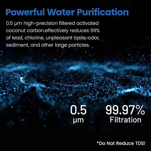 Vista 2 de Sistema de filtración de agua debajo del fregadero Cobectal reduce el cloro, PFAS, PFOA/PFOS, mal sabor y olor, 10,000 galones, sistema de filtro